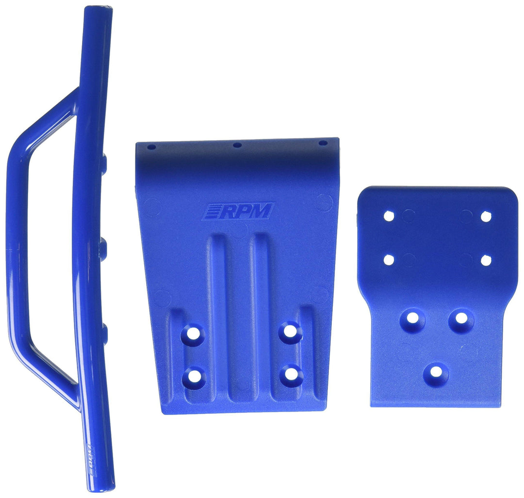 RPM Traxxas Slash 4x4 Front Bumper and Skid Plate, Blue - Excel RC