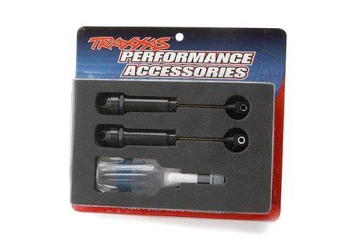 Traxxas 2662 Big Bore shocks (XX-long) (hard-anodized & PTFE-coated T6 aluminum)  (assembled with TiN shafts) wo springs (rear) (2) - Excel RC