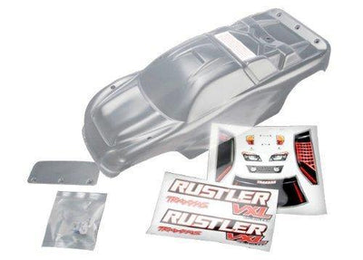 Traxxas 3714 Body Rustler® (clear requires painting)window lights decal sheet wing and aluminum hardware - Excel RC