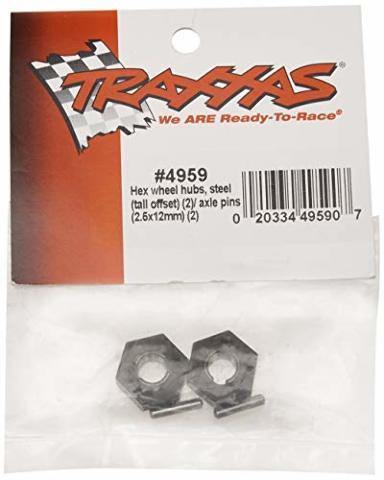 Traxxas 4959 Hex wheel hubs (tall offset 14x7.5mm) (2) axle pins (2.5x12mm) (2) - Excel RC