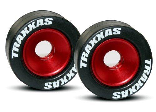 Traxxas 5186 Wheels aluminum (red-anodized) (2) 5x8mm ball bearings (4) axles (2) rubber tires (2) - Excel RC