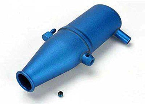 Traxxas 5342 Tuned pipe aluminum blue-anodized (dual chamber with pressure fitting) 4mm GS - Excel RC