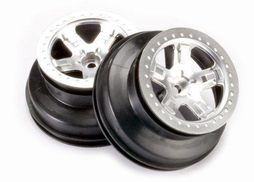 Traxxas 5874 Wheels SCT satin chrome beadlock style dual profile (2.2' outer 3.0' inner) (2WD front) - Excel RC