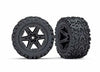 Traxxas 6773 Tires & wheels assembled glued (2.8') (RXT black wheels Talon Extreme tires foam inserts) (4WD electric frontrear 2WD electric front only) (2) (TSM rated) - Excel RC