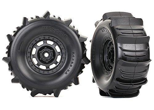 Traxxas 8475 Tires and wheels assembled glued (Desert Racer® wheels paddle tires foam inserts) (2) - Excel RC