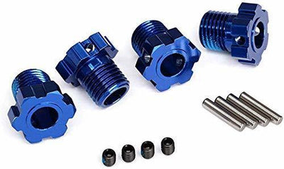 Traxxas 8654 Wheel hubs splined 17mm (blue-anodized) (4) 4x5 GS (4) 3x14mm pin (4) - Excel RC