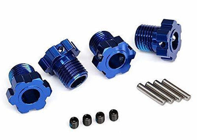 Traxxas 8654 Wheel hubs splined 17mm (blue-anodized) (4) 4x5 GS (4) 3x14mm pin (4) - Excel RC