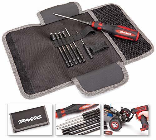 Traxxas 8712 Speed Bit Essentials Set hex and nut driver 7-piece includes premium handle (medium) travel pouch hex drivers (straight: 1.5mm 2.0mm 2.5mm) and nut drivers (5.0mm 5.5mm 7.0mm and 8.0mm) 14” drive - Excel RC