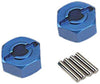 Traxxas 1654X Wheel hubs hex (blue-anodized lightweight aluminum) (2) axle pins(4) - Excel RC