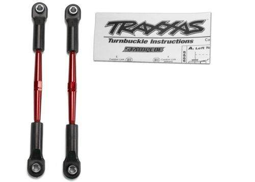 Traxxas 2336X Turnbuckles aluminum (red-anodized) toe links 61mm (2) (assembled with rod ends & hollow balls) (fits Stampede®) (requires 5mm aluminum wrench #5477) - Excel RC