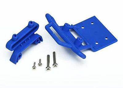 Traxxas 3621X Bumper front  bumper mount front  4x23mm RM (2) 3x10mm RST (2) (blue) - Excel RC