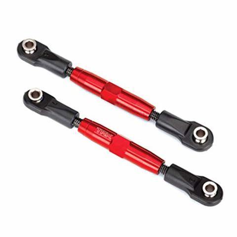 Traxxas 3643R Camber links front (TUBES red-anodized 7075-T6 aluminum stronger than titanium) (83mm) (2) rod ends (4) aluminum wrench (1) - Excel RC