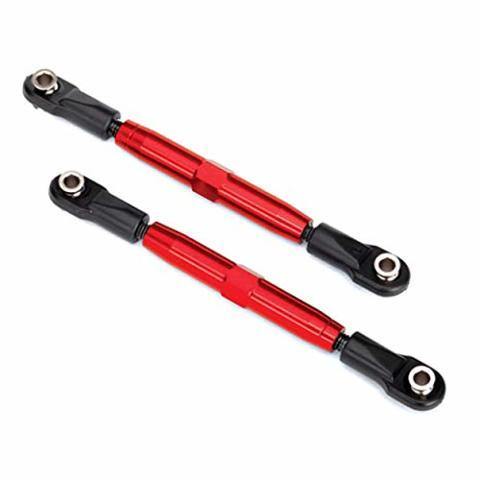 Traxxas 3644R Camber links rear (TUBES red-anodized 7075-T6 aluminum stronger than titanium) (73mm) (2) rod ends (4) aluminum wrench (1) - Excel RC