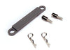 Traxxas 3727A Battery hold-down plate (grey)  metal posts (2)  body clips (2) - Excel RC