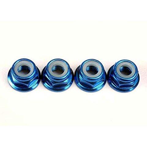 Traxxas 4147X Nuts 5mm flanged nylon locking (aluminum blue-anodized) (4) - Excel RC