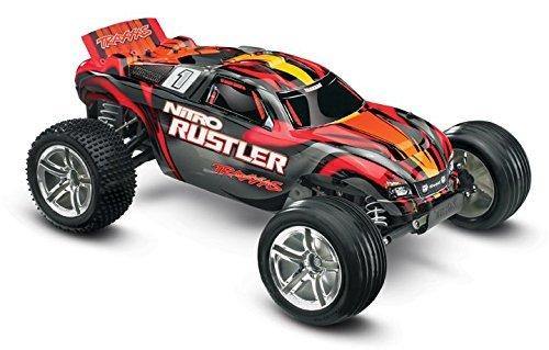 Traxxas 44096-3-SRED Nitro Rustler 1/10-Scale Nitro-Powered 2WD Stadium Truck Silver Red - Excel RC