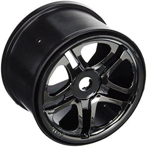 Traxxas 5172A Wheels SS (split spoke) 3.8' (black chrome) (2) (use with 17mm splined wheel hubs & nuts part #5353X) (fits Revo®T-Maxx®E-Maxx) - Excel RC