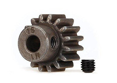 Traxxas 6489X Gear 16-T pinion (1.0 metric pitch) (fits 5mm shaft) set screw (for use only with steel spur gears) - Excel RC