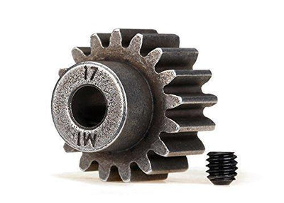 Traxxas 6490X Gear 17-T pinion (1.0 metric pitch) (fits 5mm shaft) set screw (for use only with steel spur gears) - Excel RC