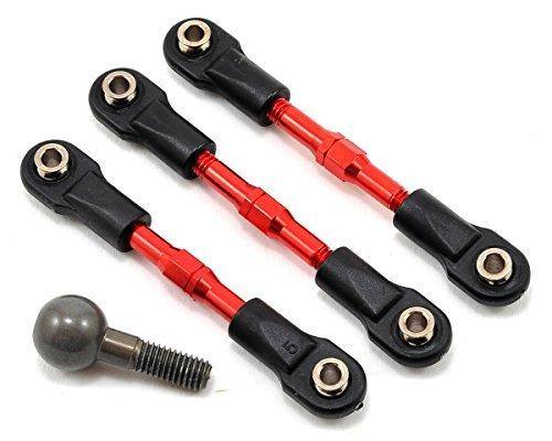 Traxxas 6939R Suspension link rear aluminum (red-anodized) (3) (top and bottom) aluminum pivot ball - Excel RC