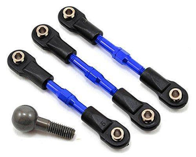 Traxxas 6939X Suspension link rear aluminum (blue-anodized) (3) (top and bottom) aluminum pivot ball -Discontinued - Excel RC
