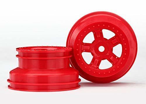 Traxxas 7673R Wheels SCT red beadlock style dual profile (1.8' inner 1.4' outer) (2) - Excel RC