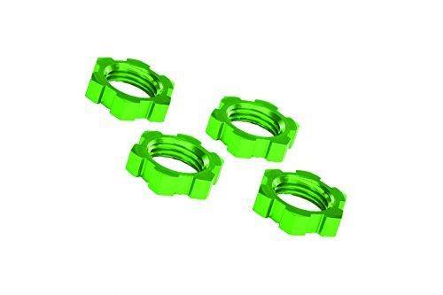 Traxxas 7758G Wheel nuts splined 17mm serrated (green-anodized) (4) - Excel RC
