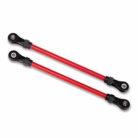Traxxas 8143R Suspension links front lower red (2) (5x104mm powder coated steel) (assembled with hollow balls) (for use with #8140R TRX-4® Long Arm Lift Kit) - Excel RC