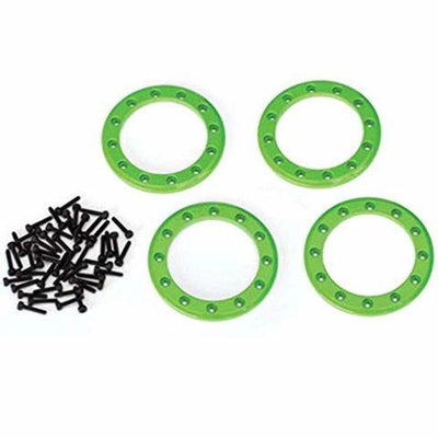 Traxxas 8169G Beadlock rings green (1.9') (aluminum) (4) 2x10 CS (48) - Excel RC
