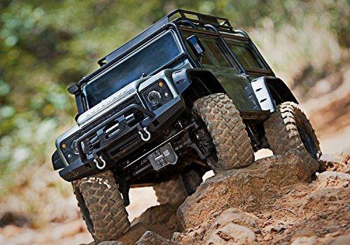 Traxxas 82056-4-SLVR TRX-4 Scale and Trail Crawler with Land Rover Defender Body  4WD Electric Trail Truck with TQi Traxxas Link Ebled 2.4GHz Radio System - Excel RC