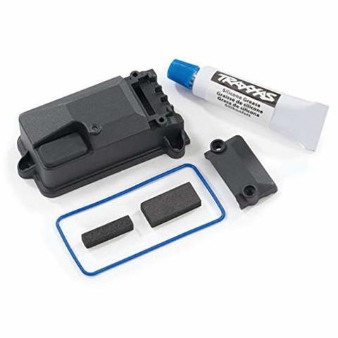 Traxxas 8224X Receiver box cover (for use only with #8224 receiver box & #2260 BEC) foam pads seals silicone grease - Excel RC