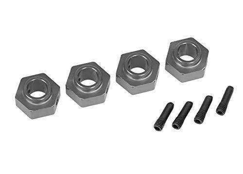 Traxxas 8269A Wheel hubs 12mm hex 6061-T6 aluminum (charcoal gray-anodized) (4) screw pin (4) - Excel RC