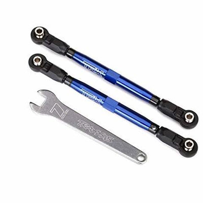 Traxxas 8547X Toe links front Unlimited Desert Racer® (TUBES blue-anodized 7075-T6 aluminum stronger than titanium) (102mm) (2) (assembled with rod ends and hollow balls) aluminum wrench 7mm (1) - Excel RC