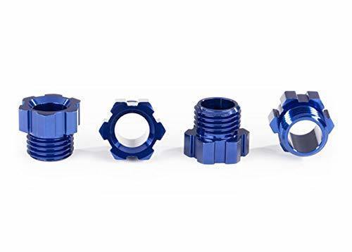 Traxxas 8886X Stub axle nut aluminum (blue-anodized) (4) - Excel RC