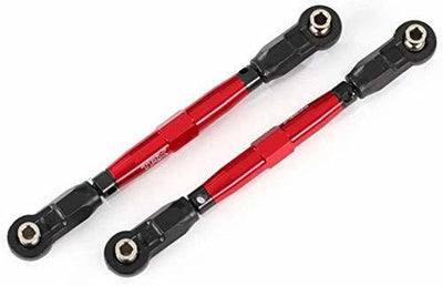 Traxxas 8948R Toe links front (TUBES red-anodized 7075-T6 aluminum stronger than titanium) (88mm) (2) rod ends rear (4) rod ends front (4) aluminum wrench (1) - Excel RC