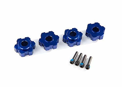 Traxxas 8956X Wheel hubs hex aluminum (blue-anodized) (4) 4x13mm screw pins (4)