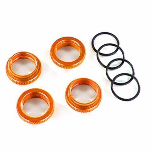 Traxxas 8968A Spring retainer (adjuster) orange-anodized aluminum GT-Maxx shocks (4) (assembled with o-ring) - Excel RC