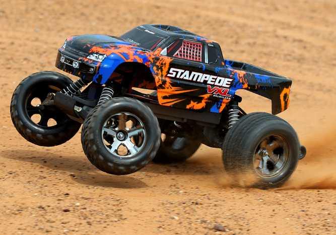 Traxxas 36076-4-ORNG Stampede® VXL:  110 Scale Monster Truck with TQi Traxxas Link™ Ebled 2.4GHz Radio System & Traxxas Stability Magement (TSM)®