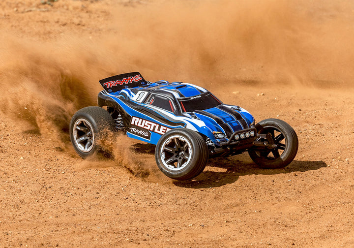 Traxxas Rustler 1/10 Scale Monster Truck 2WD with XL-5 ESC Led Lights Battery and Charger 37054-61