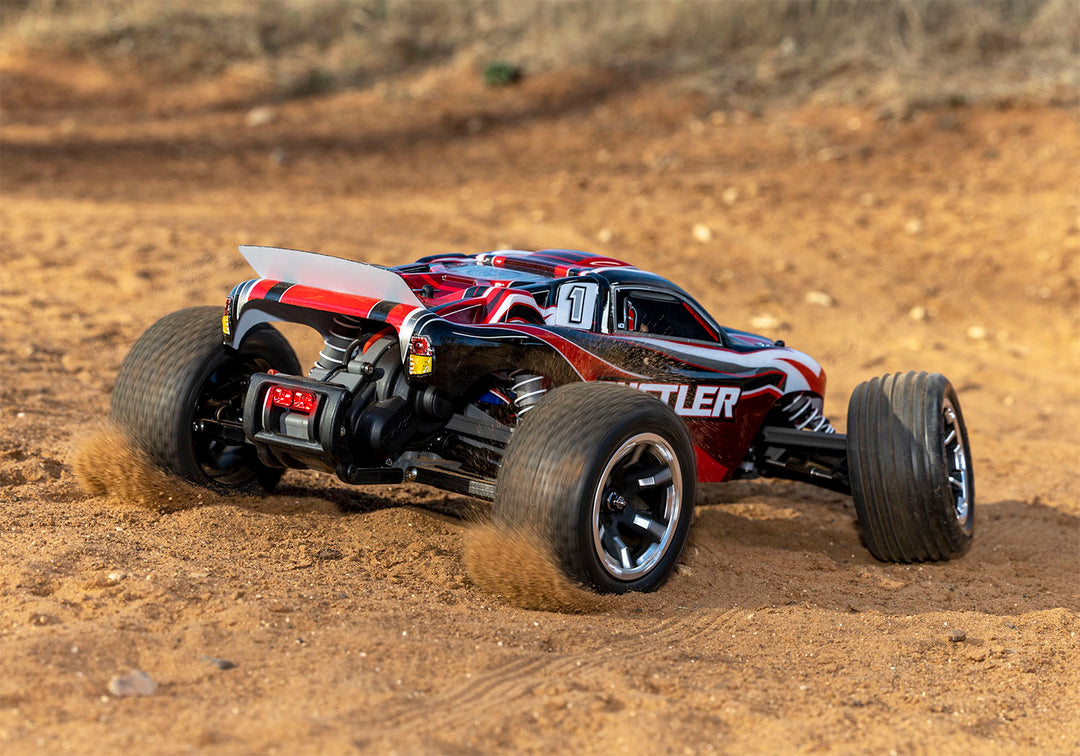 Traxxas Rustler 1/10 Scale Monster Truck 2WD with XL-5 ESC Led Lights Battery and Charger 37054-61