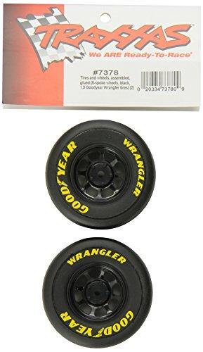 Traxxas 7378 Tires and wheels assembled glued (8-spoke wheels black 1.9 Goodyear Wrangler tires) (2) - Excel RC
