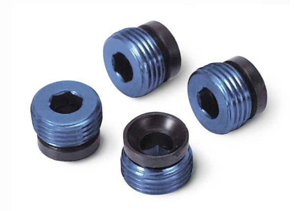 Traxxas 4934X Aluminum caps pivot ball (blue-anodized) (4) - Excel RC