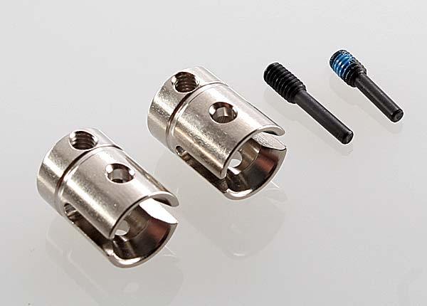 Traxxas 5163 Drive cups (2) (attaches to 5mm trans output shaft)screw pins M415 (2) (for T-Maxx® steel constant-velocity center driveshafts) -Discontinued - Excel RC