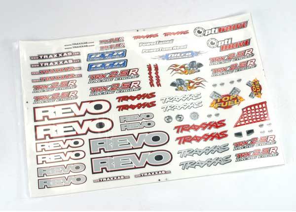 Traxxas 5313 Decal set Revo® (Revo logos and graphics decal sheet) -Discontinued - Excel RC