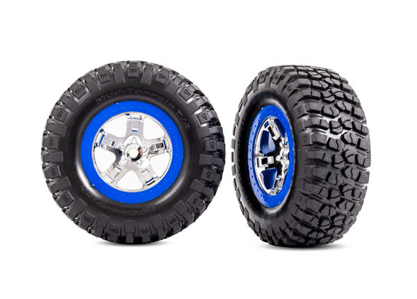 TRX Tires and Wheels Assembled Blue Beadlock BFG Mud Terrain (4WD front/rear, 2WD rear only) 5867A
