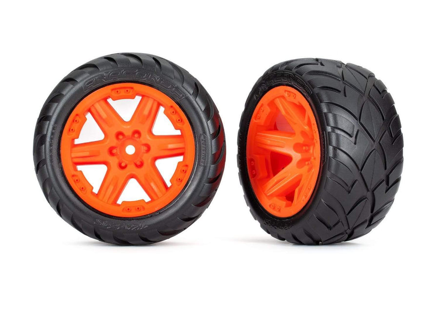 Traxxas 6775A Tires & Wheels 2.8" RTX Orange Wheels Anaconda Tires Assembled TSM® Rated 4WD Front/Rear 2WD Rear TRA6775A - Excel RC