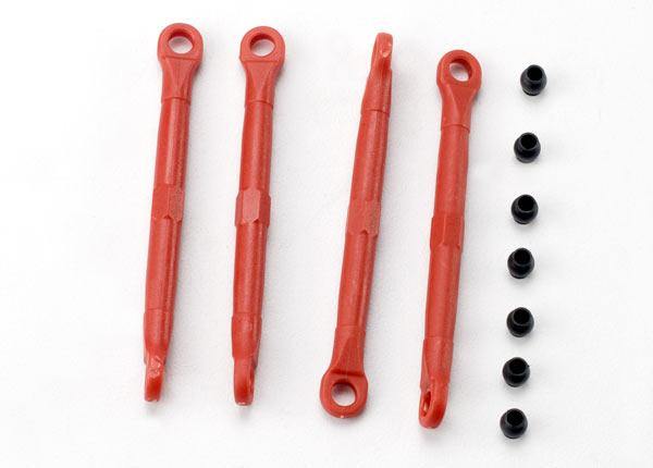 Traxxas 7038 Toe link front & rear (molded composite) (red) (4) hollow balls (8) - Excel RC
