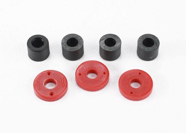 Traxxas 7067 Piston damper (2x0.5mm hole red) (4) travel limiters (4) - Excel RC