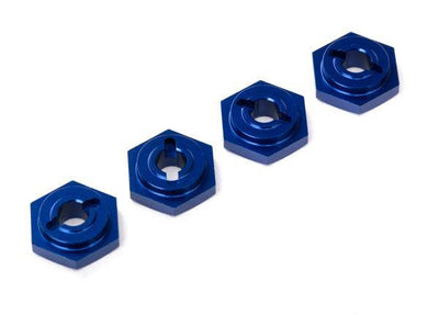 Traxxas 7154X Wheel hubs hex aluminum (blue-anodized) (4) - Excel RC