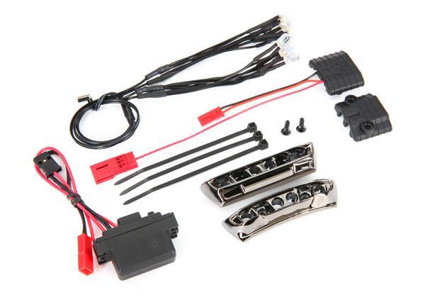 LED light kit, 1/16 E-Revo® (includes power supply, front & rear bumpers, light harness (4 clear, 4 red), wire ties) - Excel RC